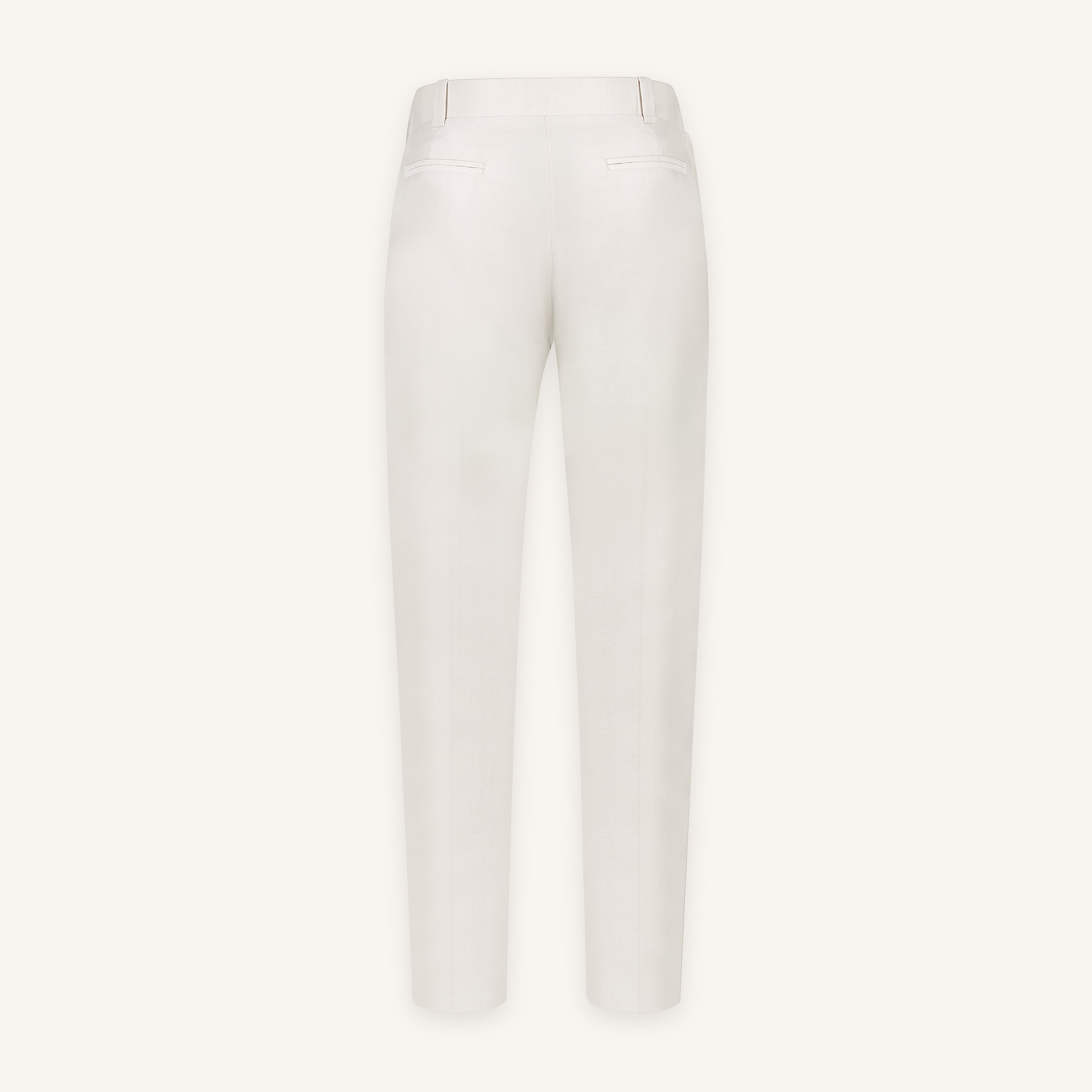 Light-Sand Wool-Silk Trouser