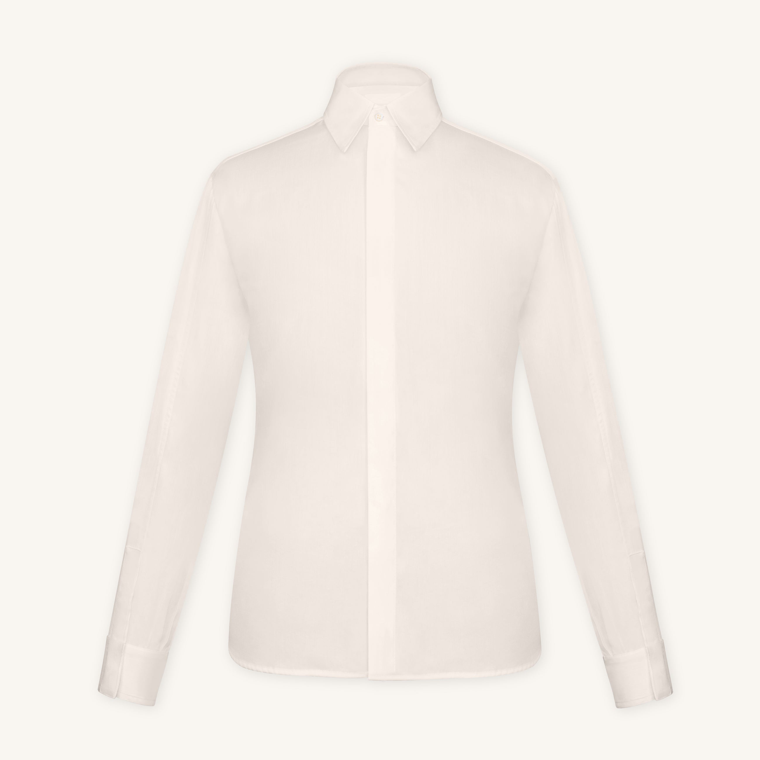 Rizvol Alba Beige Cotton Silk Shirt, front view