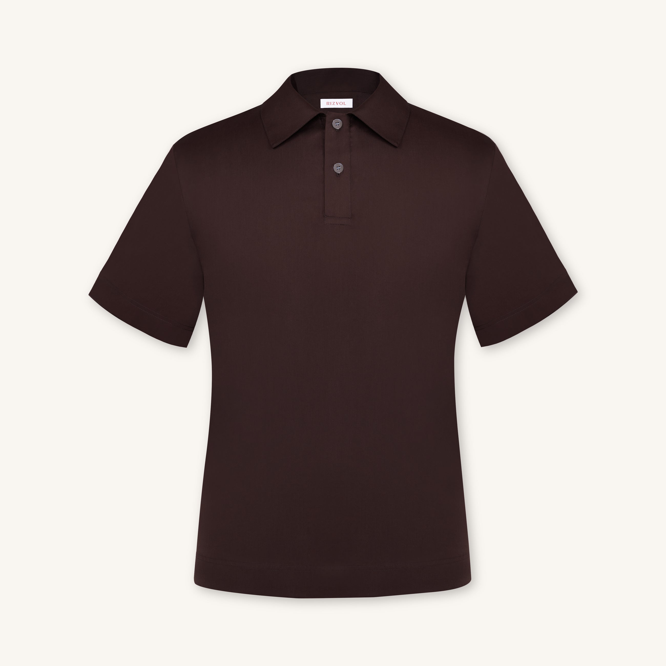 Rizvol Alba Auburn brown Cotton Silk Shirt, front view