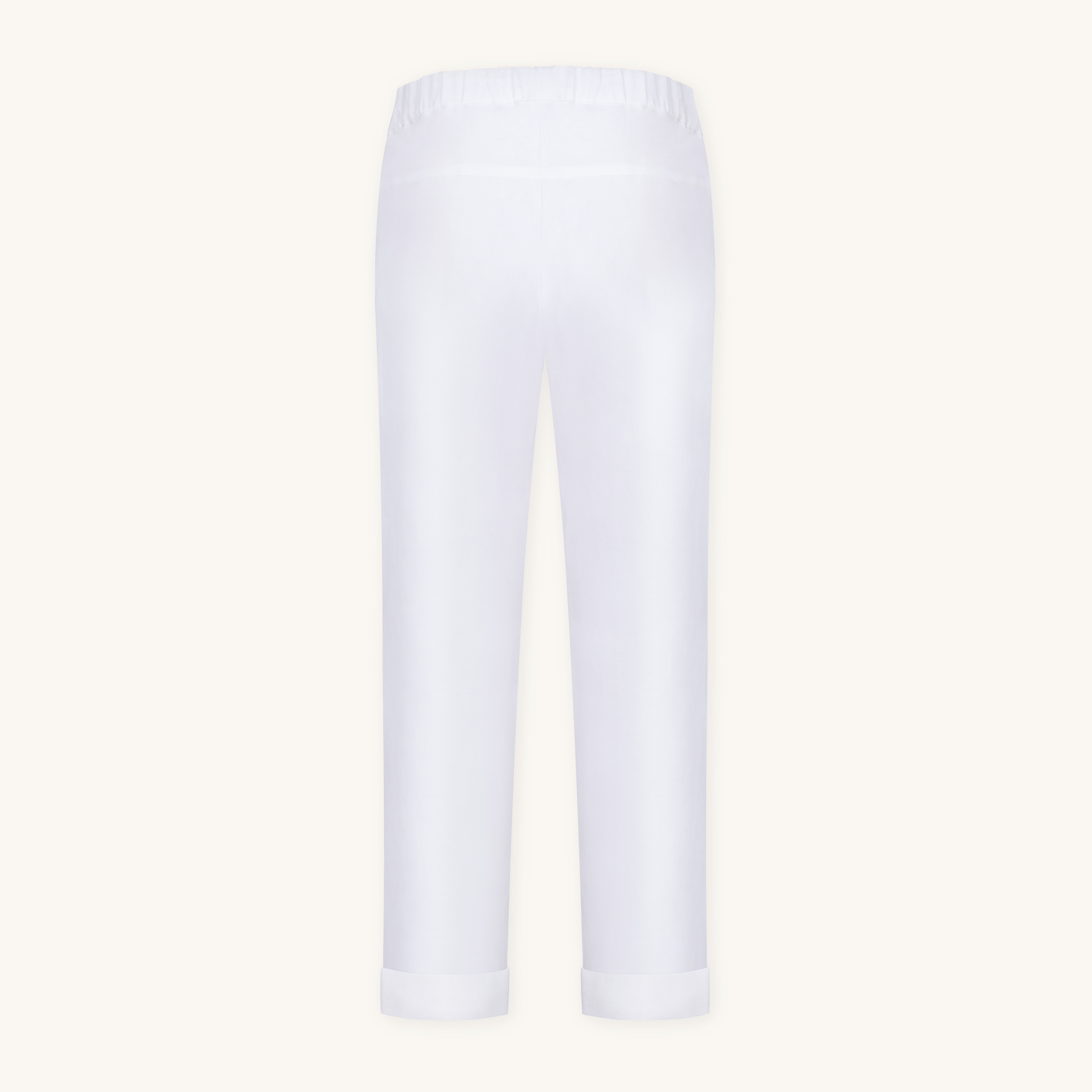Rizvol Alba Milkstone White linen pants, back view