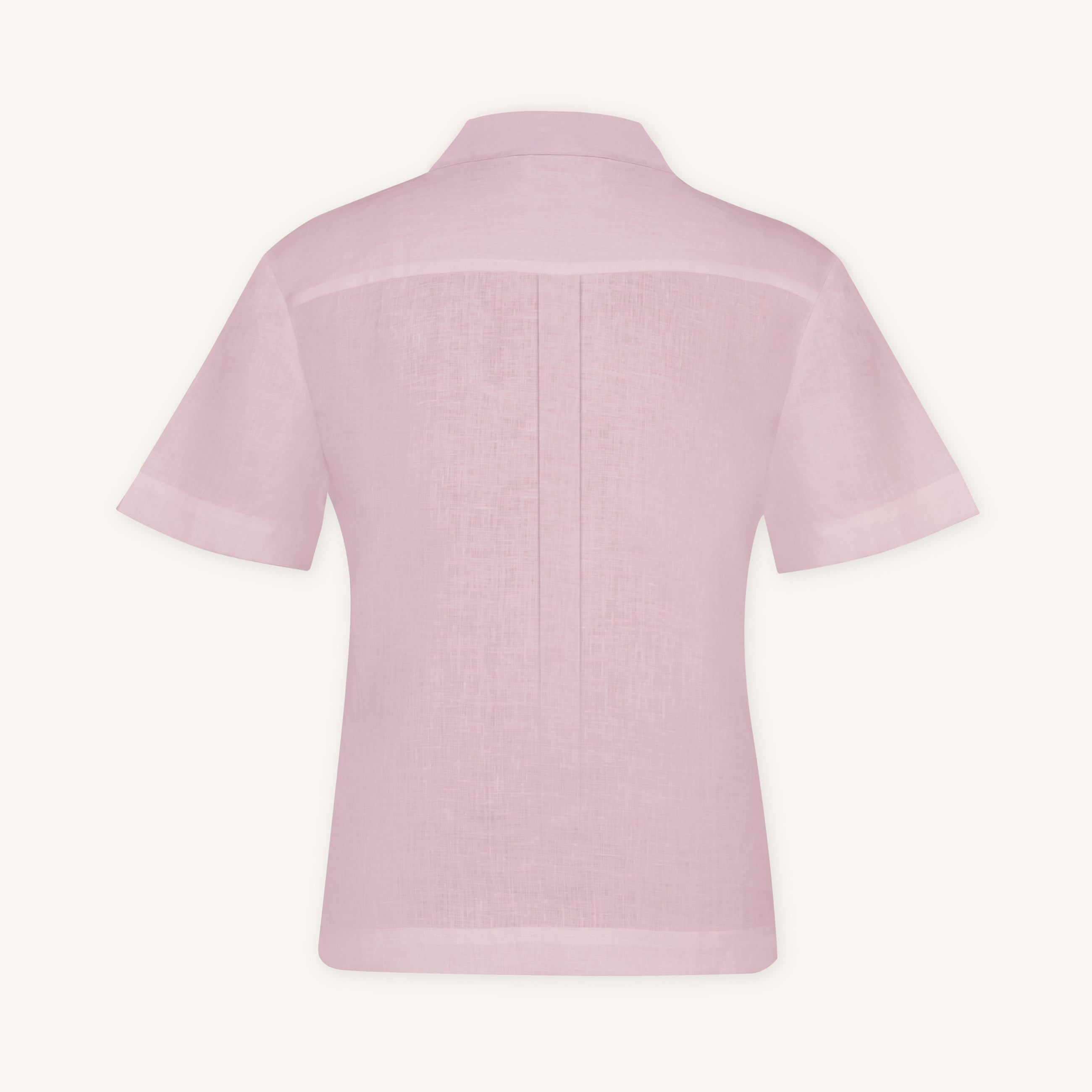 Rizvol Pink Dust linen polo shirt, back view