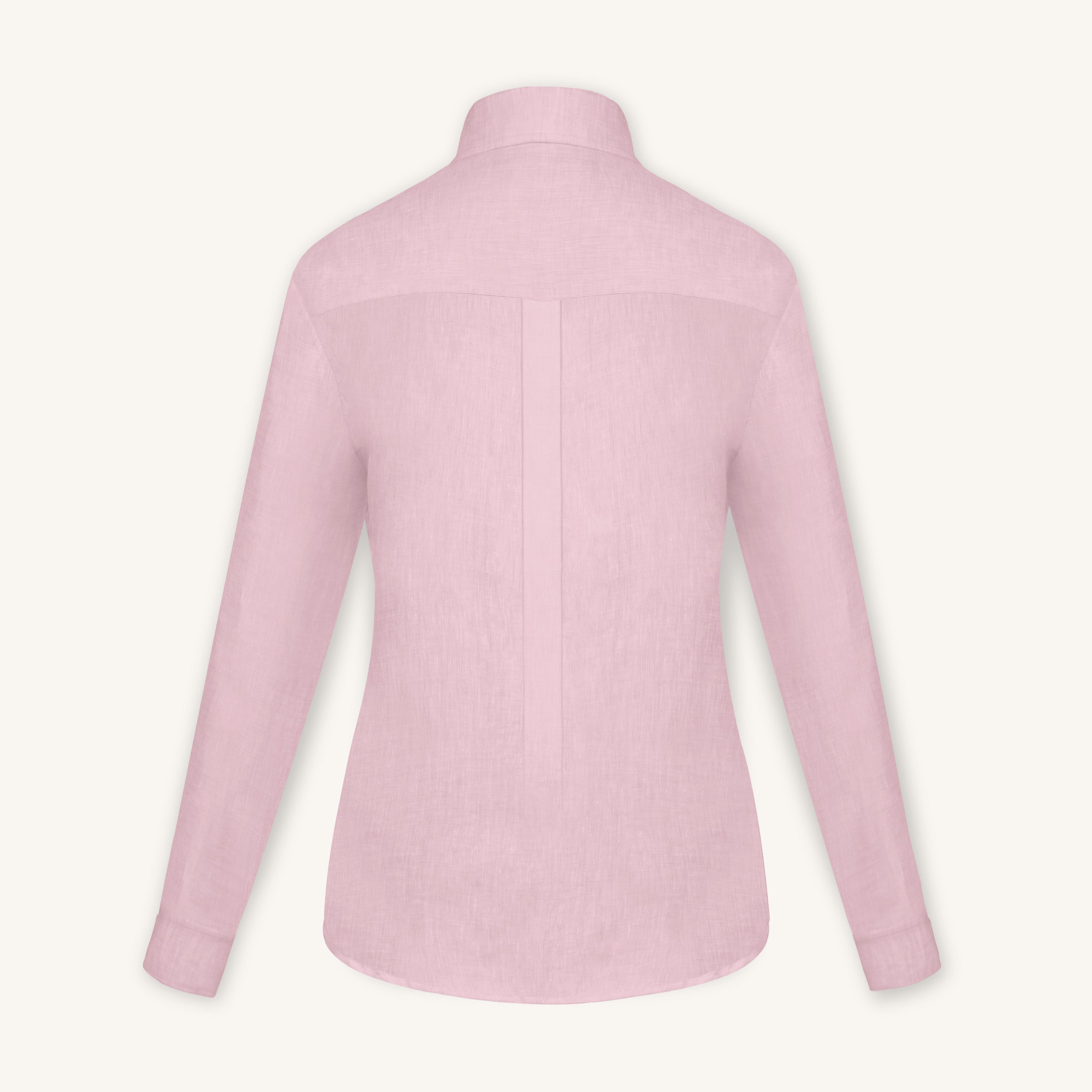 Rizvol Pink Dust women's linen shirt, back view