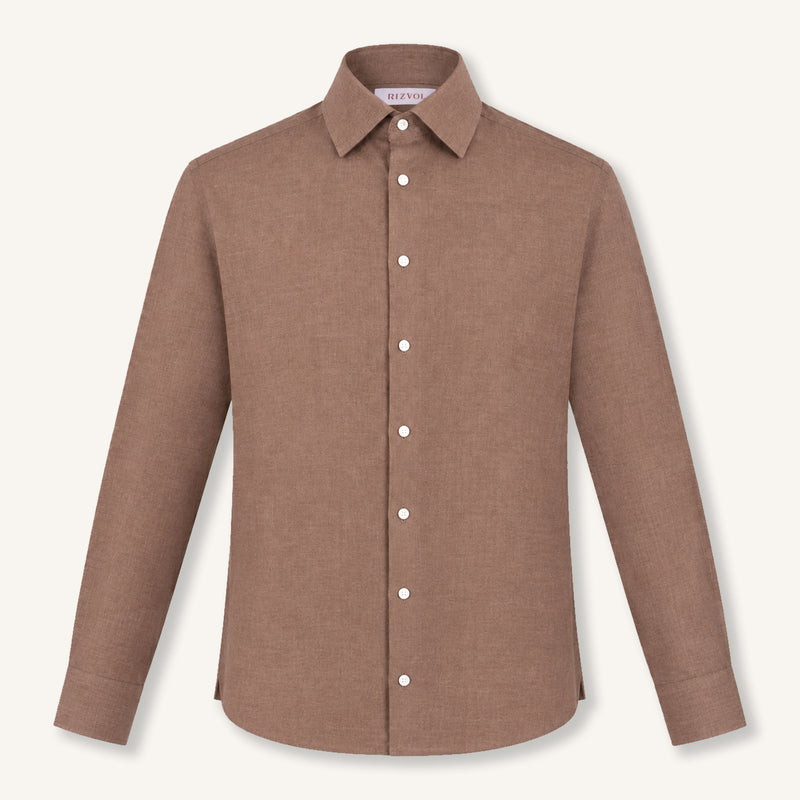 Balmorial Cotton Cashmere Shirt in Chestnut