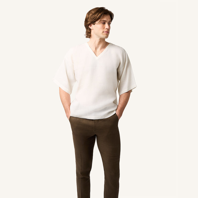 Ivory Ash Linen T-Shirt