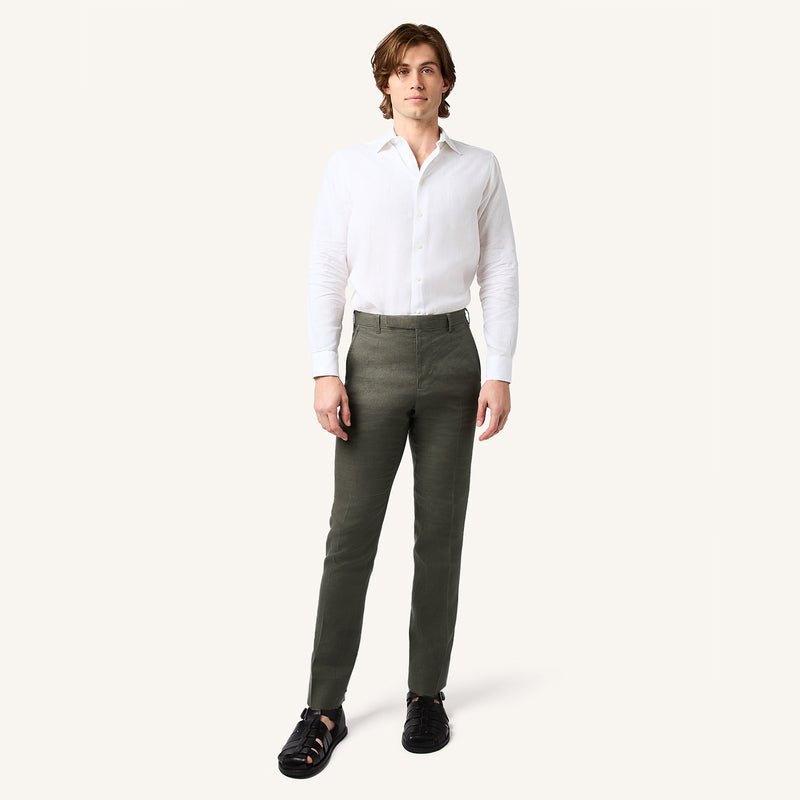 Oliva Scura Italian Linen Trousers
