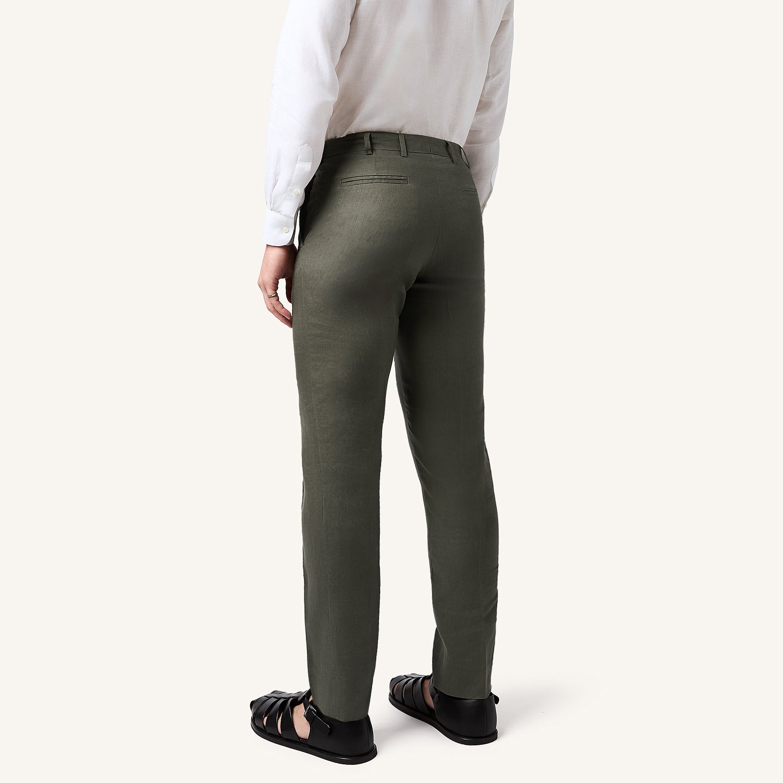 Oliva Scura Italian Linen Trousers