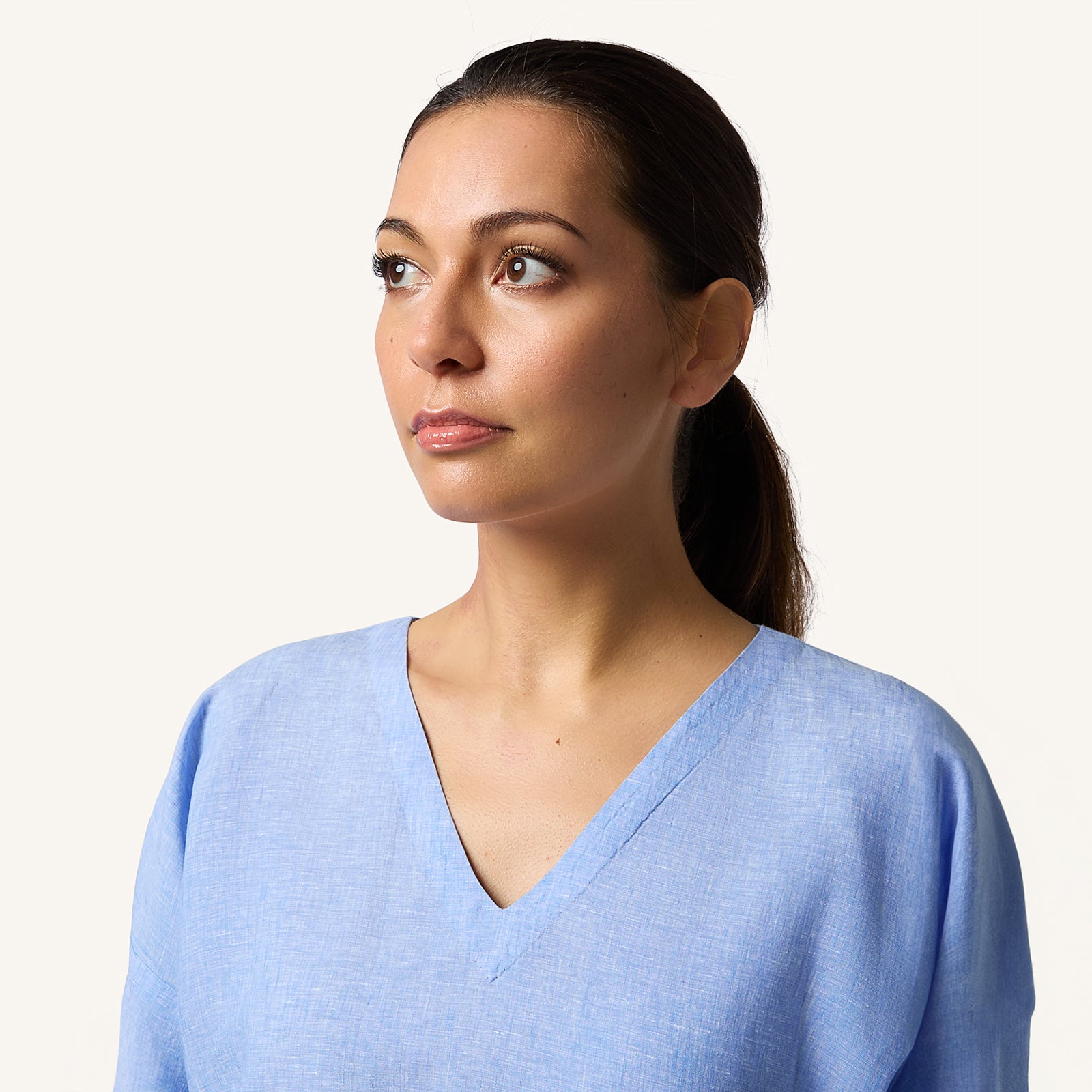 Woman's Stillwater Lilac European Linen T-Shirt