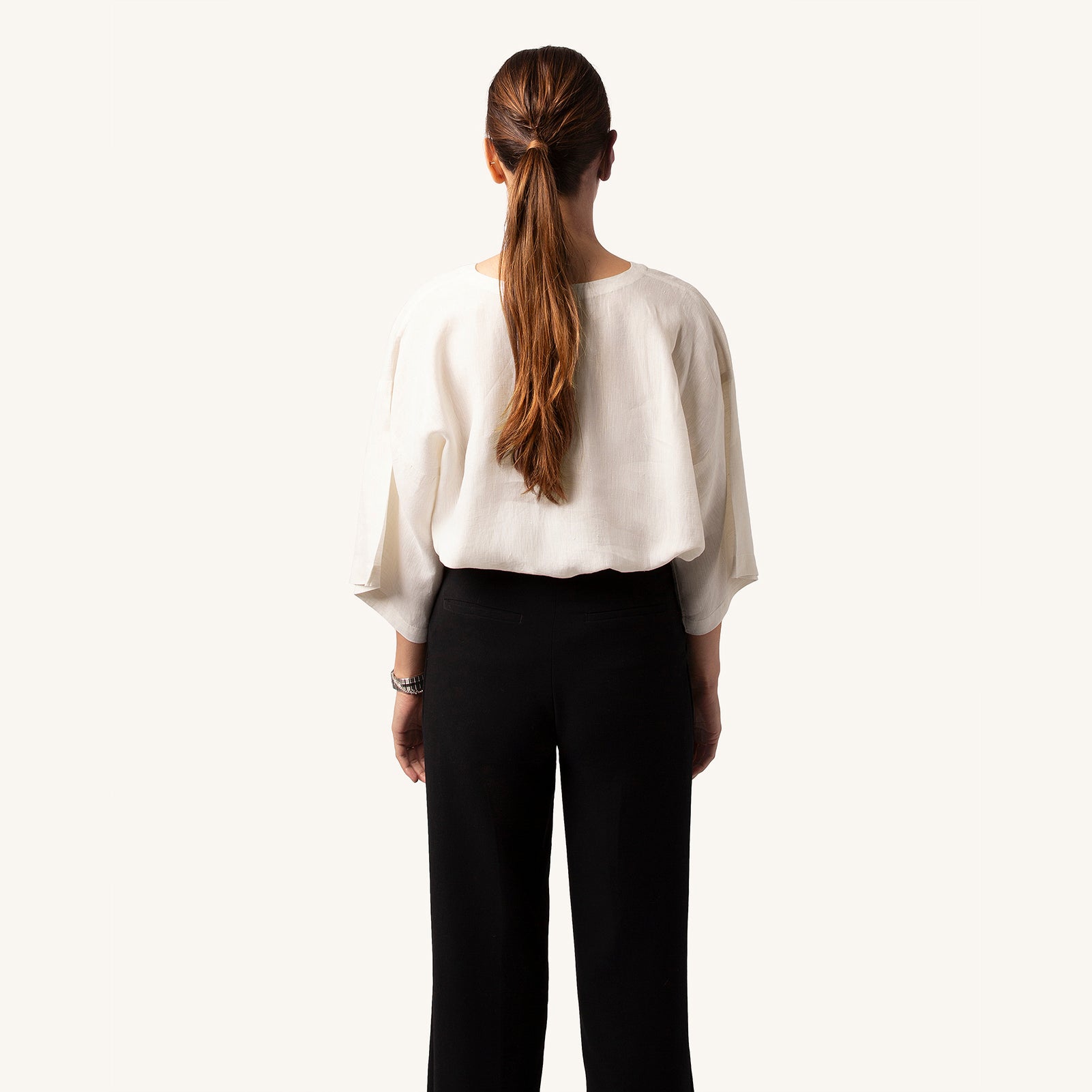 Woman's Ivory Ash Linen T-Shirt