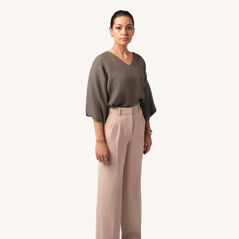 Woman's Ashfall Italian Linen T-Shirt