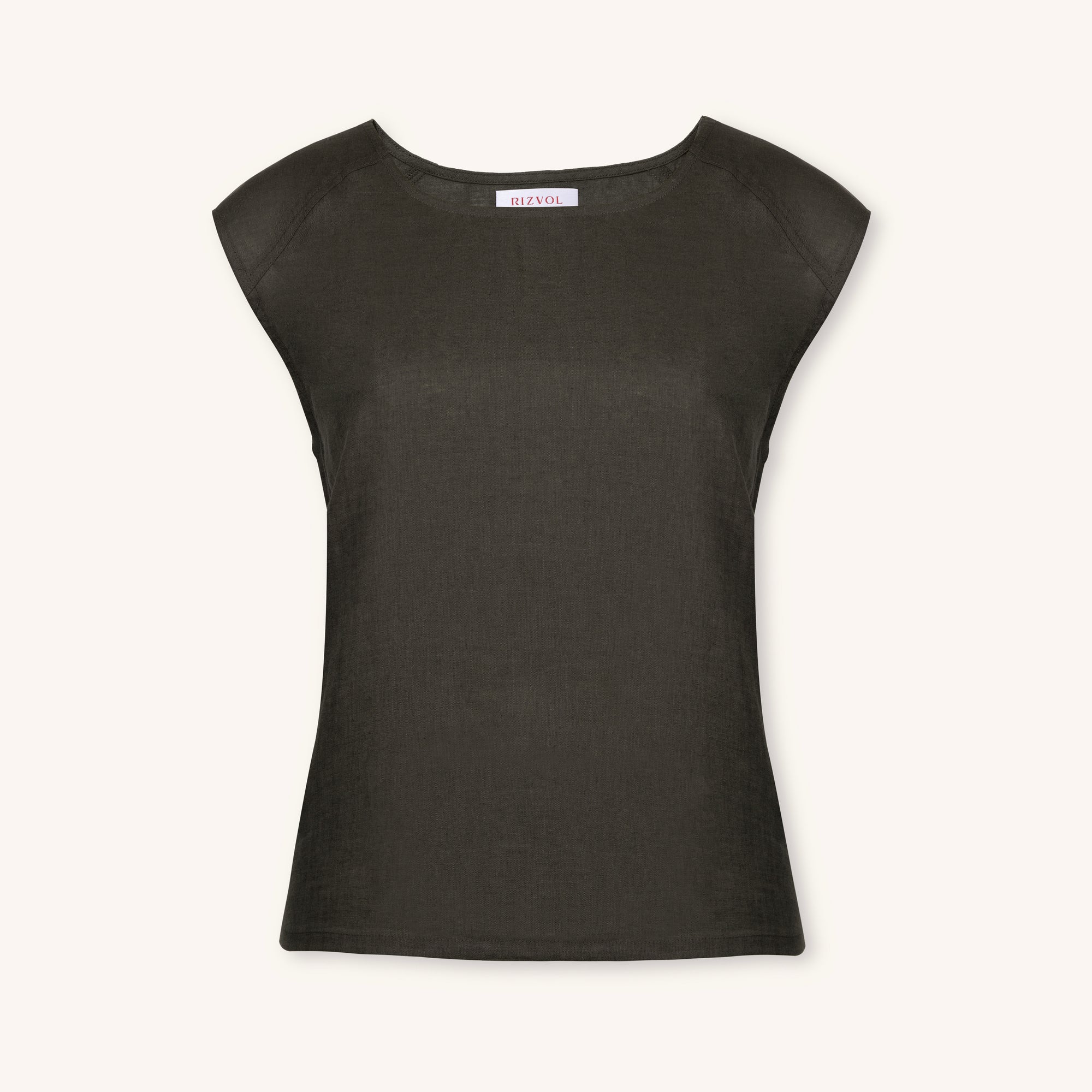 Sera Lino Top in Olive Mist
