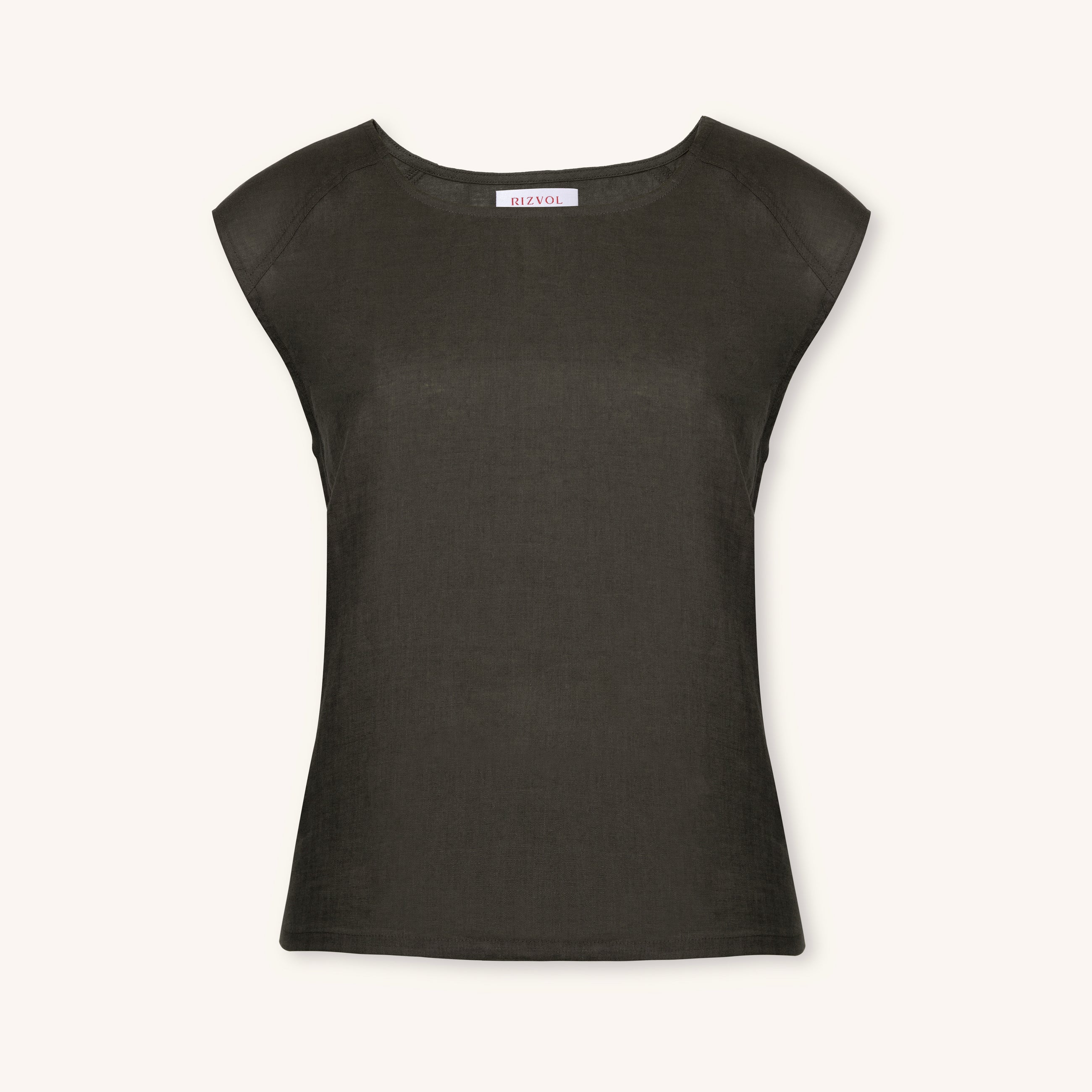 Sera Lino Top in Olive Mist