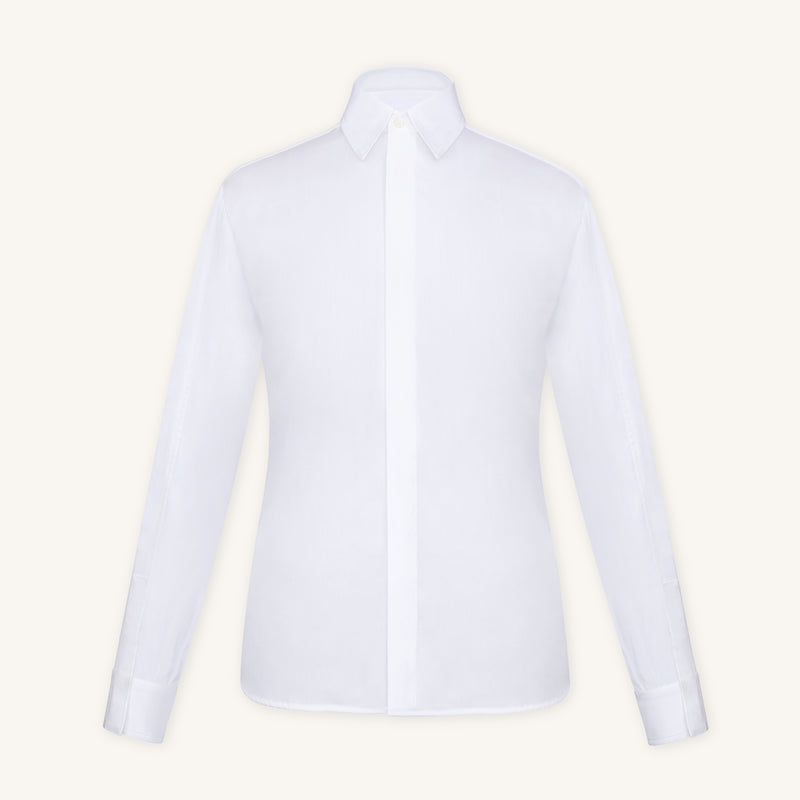 Alba Cotton-Silk Shirt in Blanc