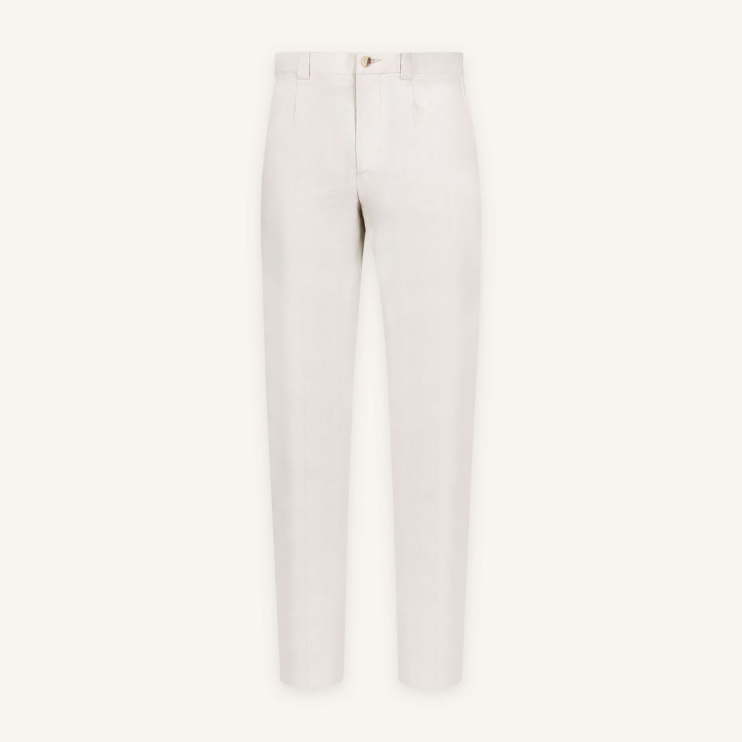 Light-Sand Wool-Silk Trouser