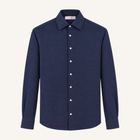 Balmorial Cotton Cashmere Shirt in Midnight Blue