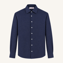 Balmorial Cotton Cashmere Shirt in Midnight Blue