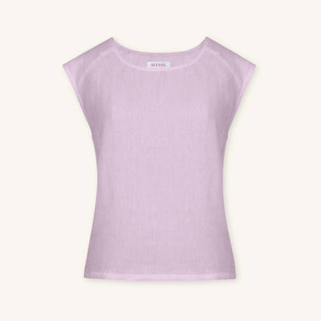 Sera Italian Lino Top in Pink Dust