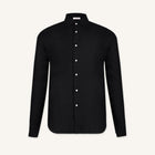Obsidian Black Wool–Cashmere Shirt