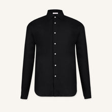 Obsidian Black Wool–Cashmere Shirt