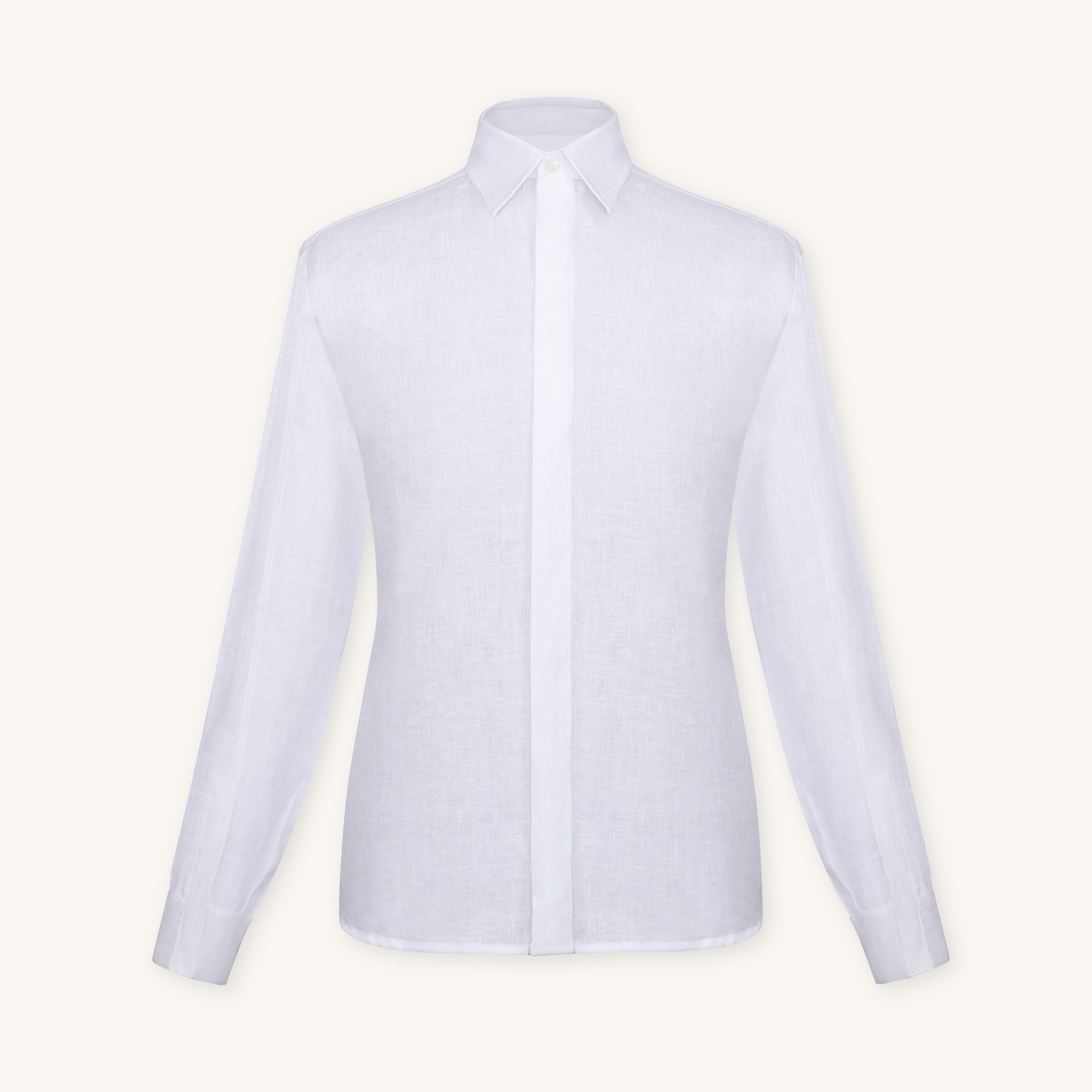 Alba Linen Shirt in Milkstone