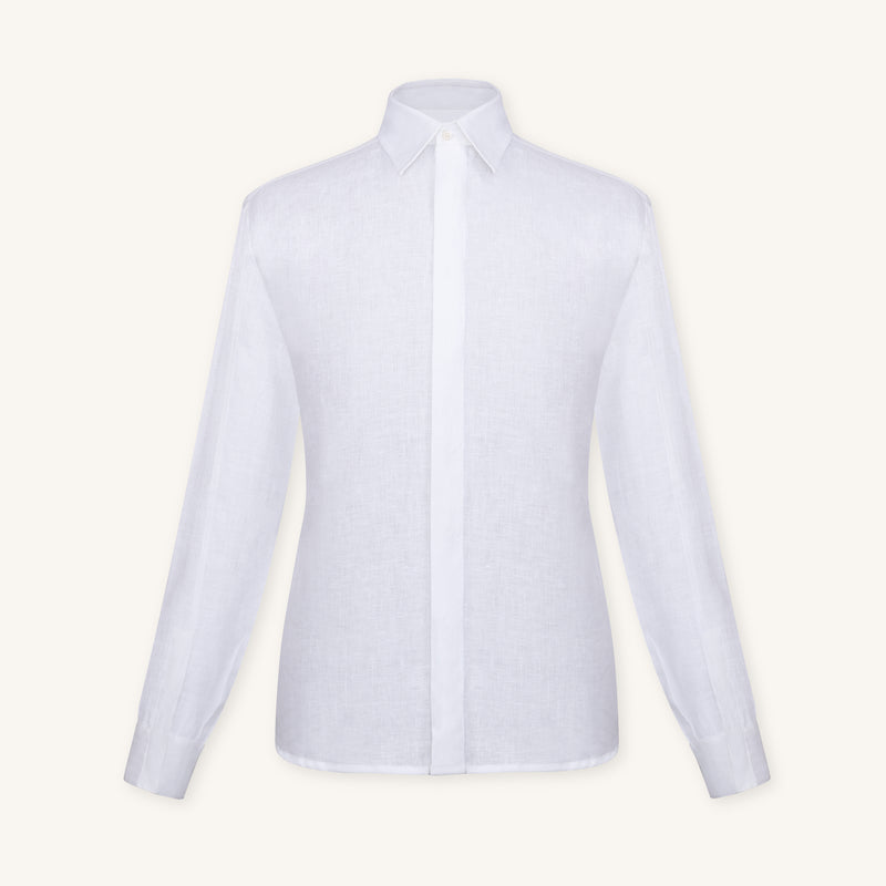 Alba Linen Shirt in Milkstone