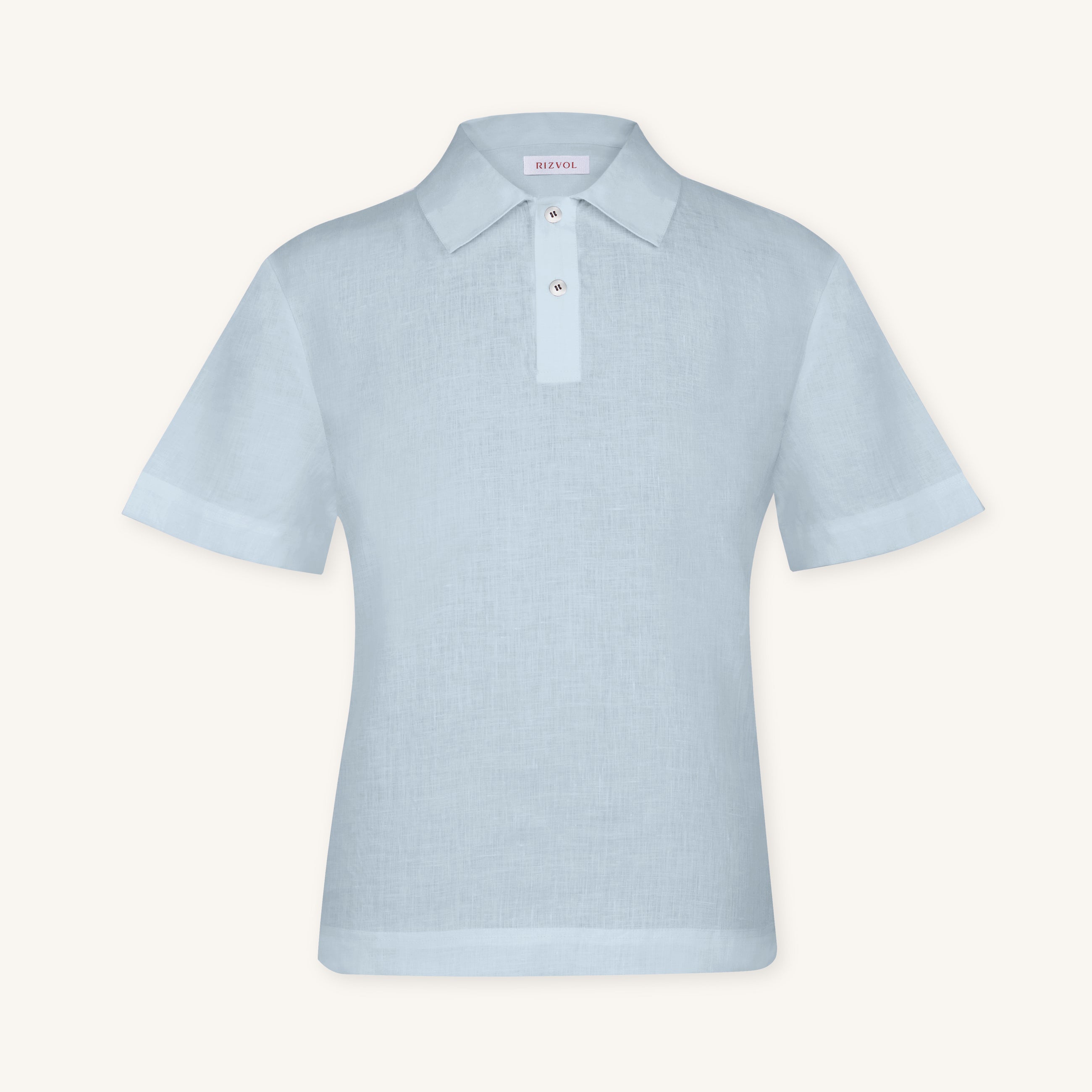 Glacier Blue Lino Polo Shirt