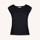 Sera Lino Top in Obsidian Black