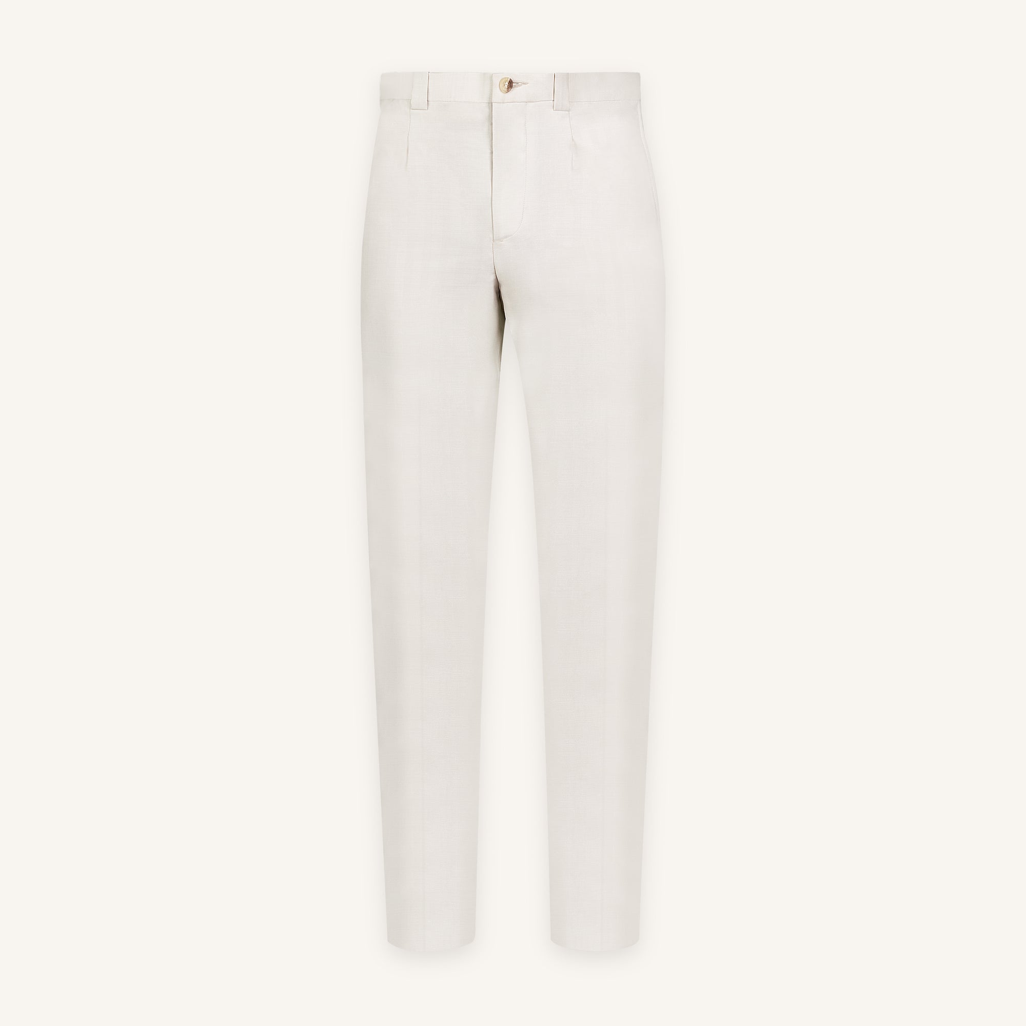 Light Sand Italian Wool-Silk Trousers