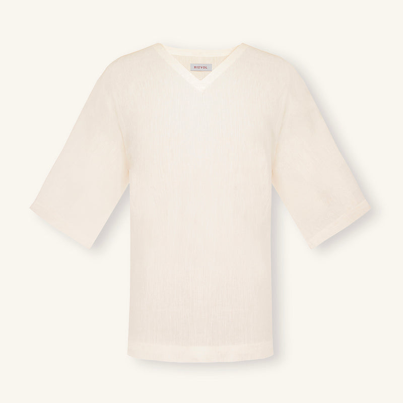 Ivory Ash Linen T-Shirt
