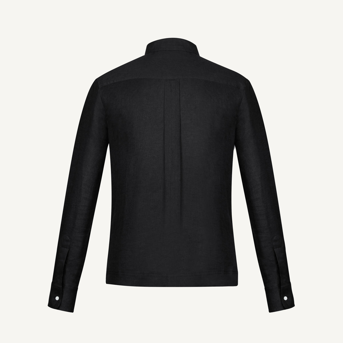 Obsidian Black Long Sleeve Lino Polo Shirt