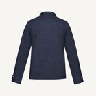 Aria Wool-Silk-Linen Jacket in Navy Mélange