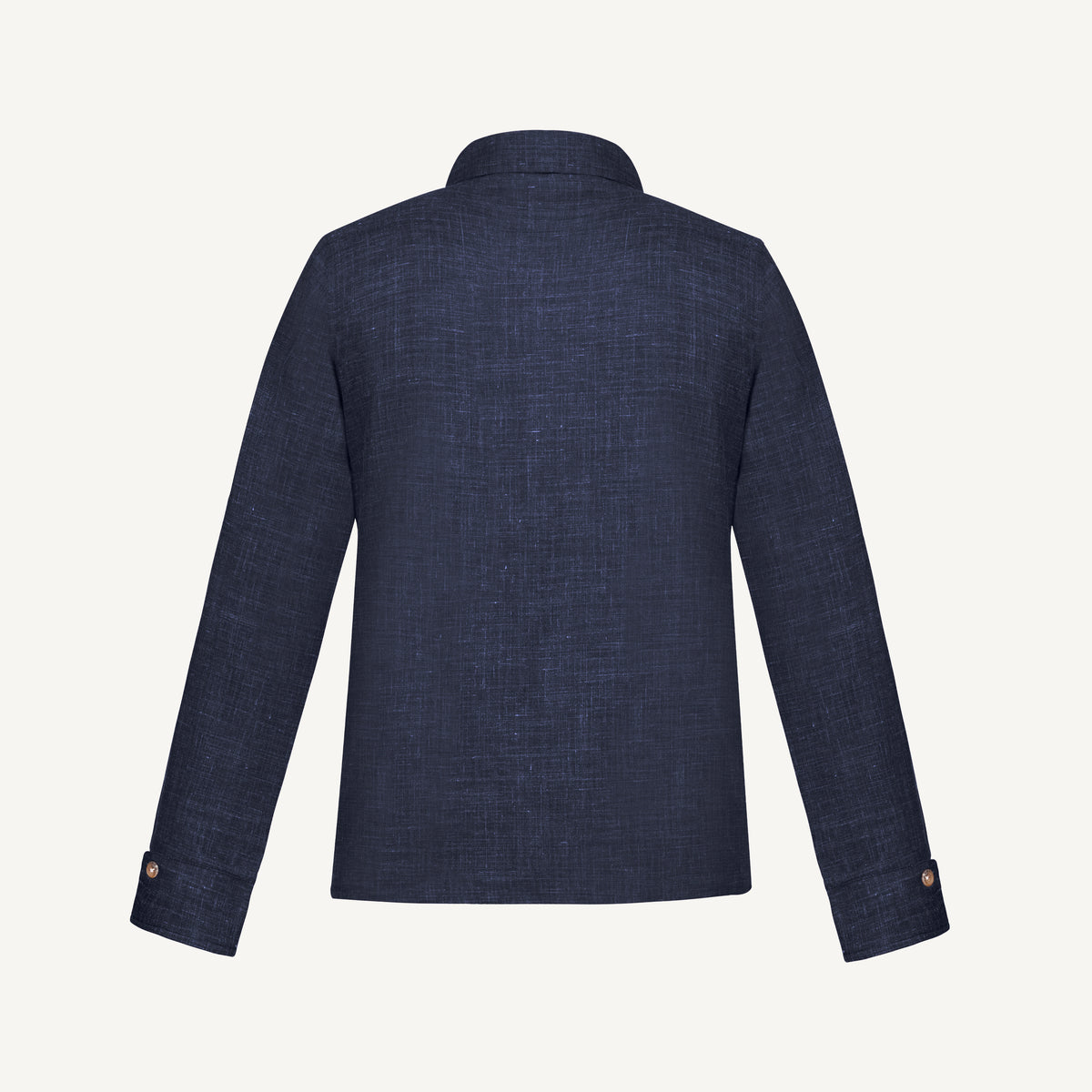 Aria Wool-Silk-Linen Jacket in Navy Mélange
