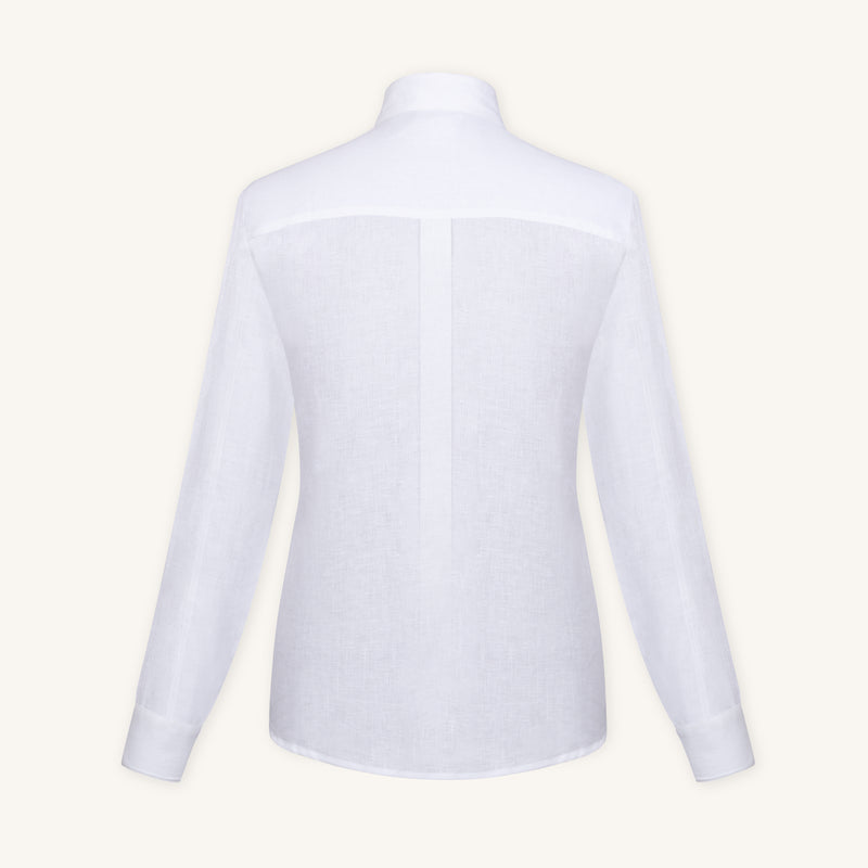 Alba Linen Shirt in Milkstone