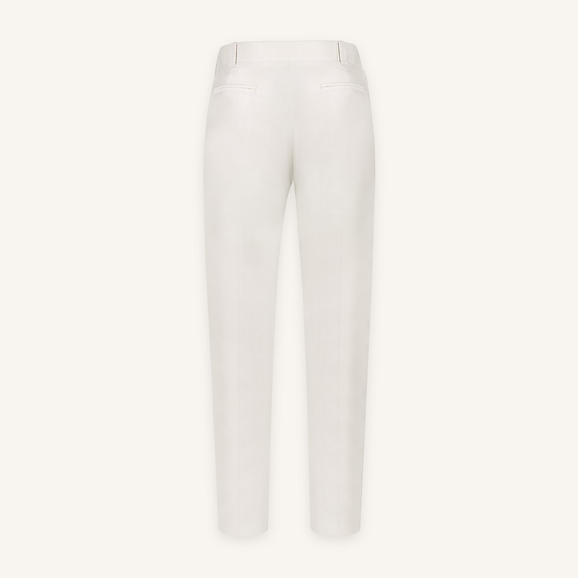 Light Sand Italian Wool-Silk Trousers