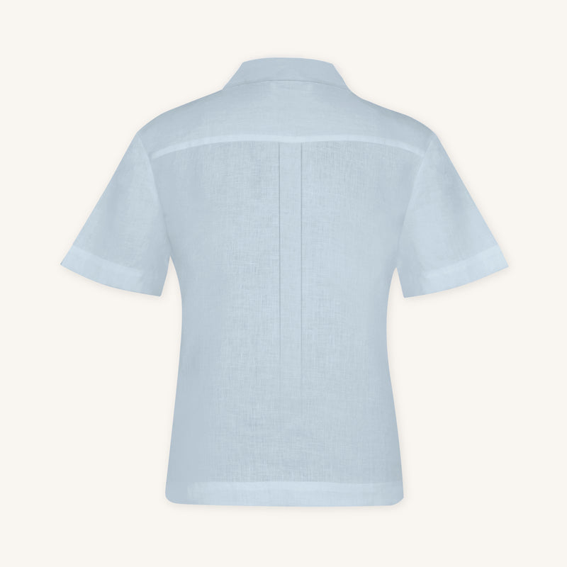 Glacier Blue Lino Polo Shirt