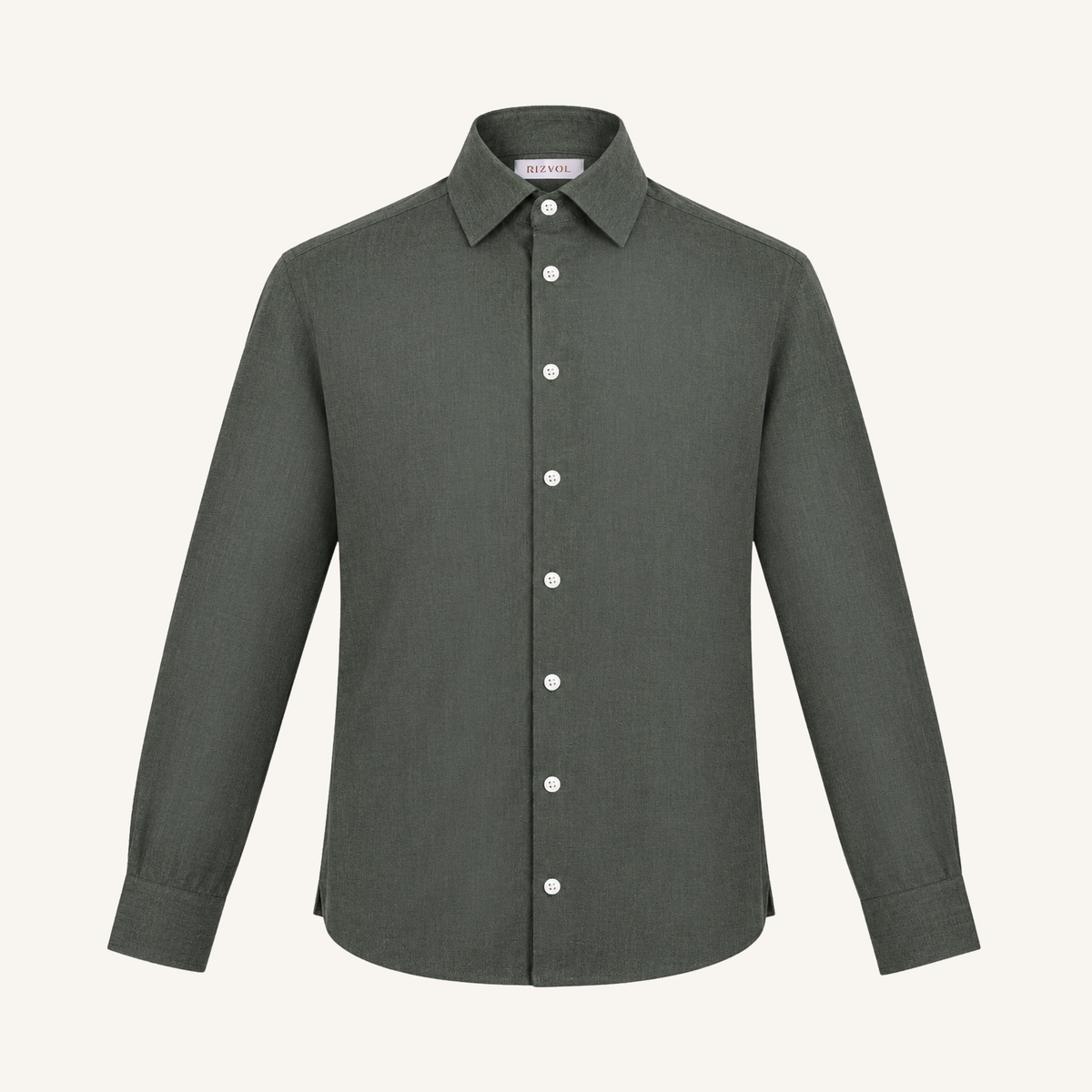 Balmorial Cotton Cashmere Shirt in Forest Olive