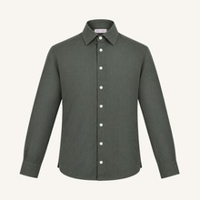 Balmorial Cotton Cashmere Shirt in Forest Olive