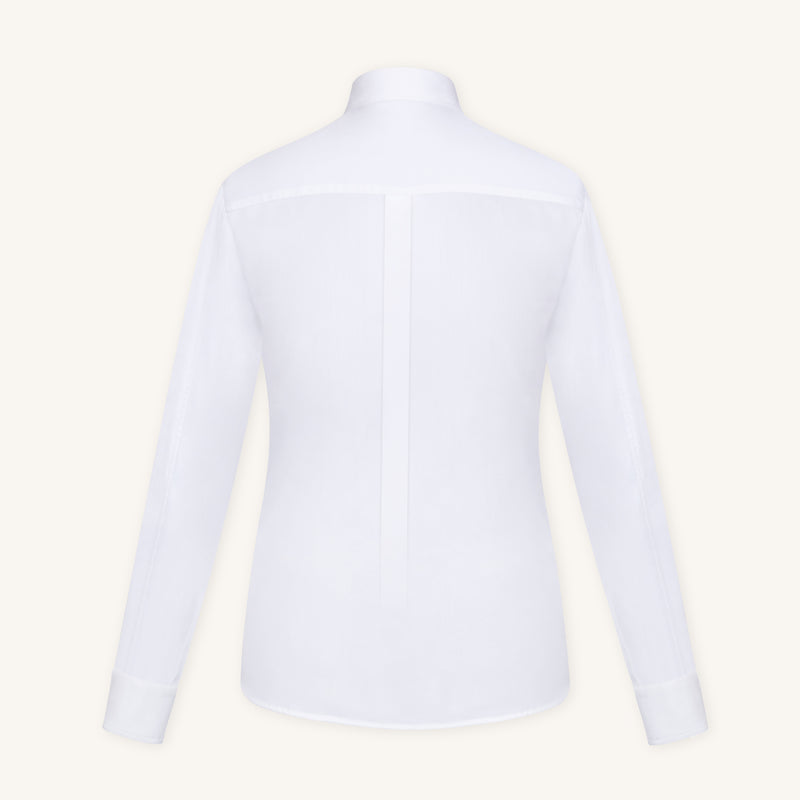 Alba Cotton-Silk Shirt in Blanc