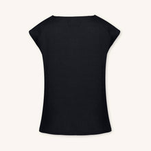Sera Lino Top in Obsidian Black