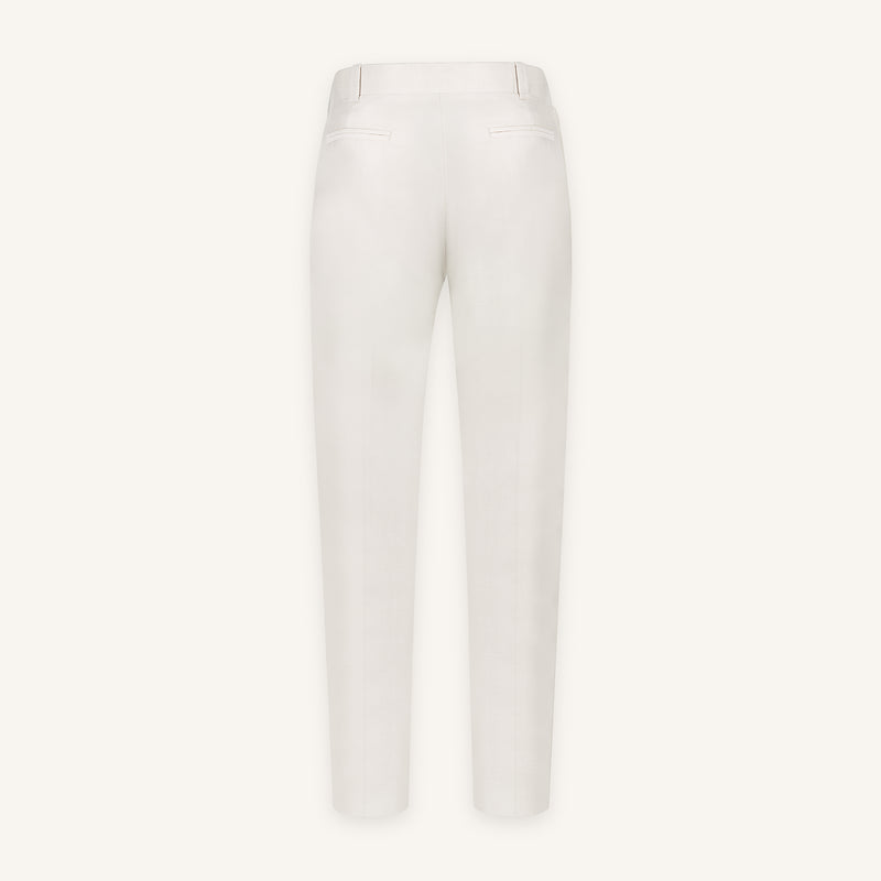 Light-Sand Wool-Silk Trouser