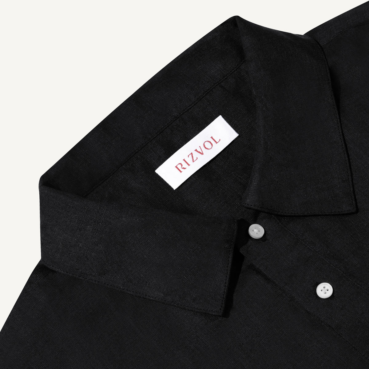 Obsidian Black Long Sleeve Lino Polo Shirt
