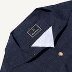 Aria Wool-Silk-Linen Jacket in Navy Mélange