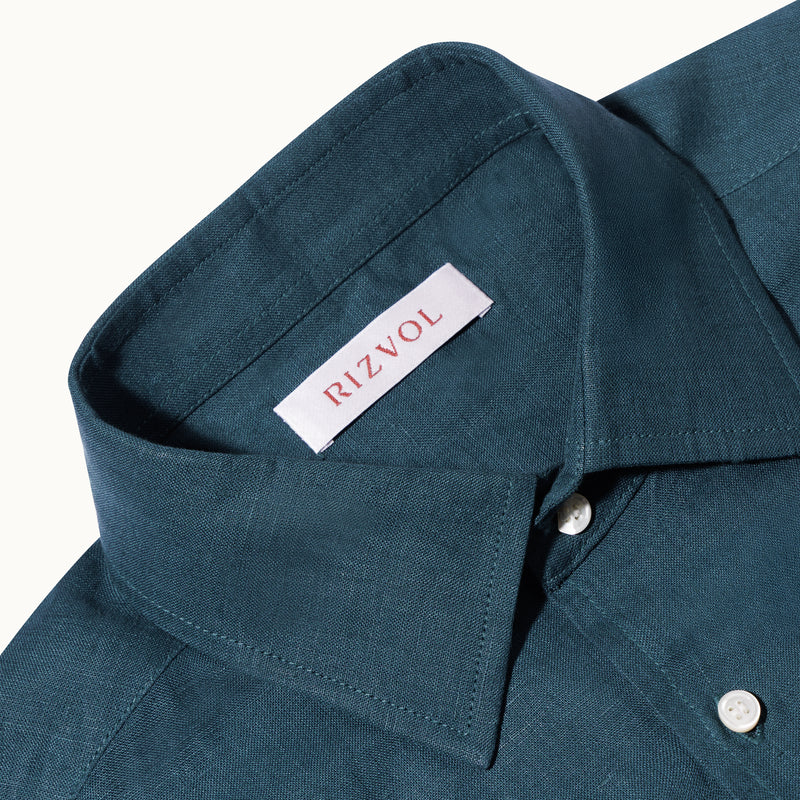Teal Harbour Linen Shirt