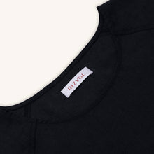 Sera Lino Top in Obsidian Black