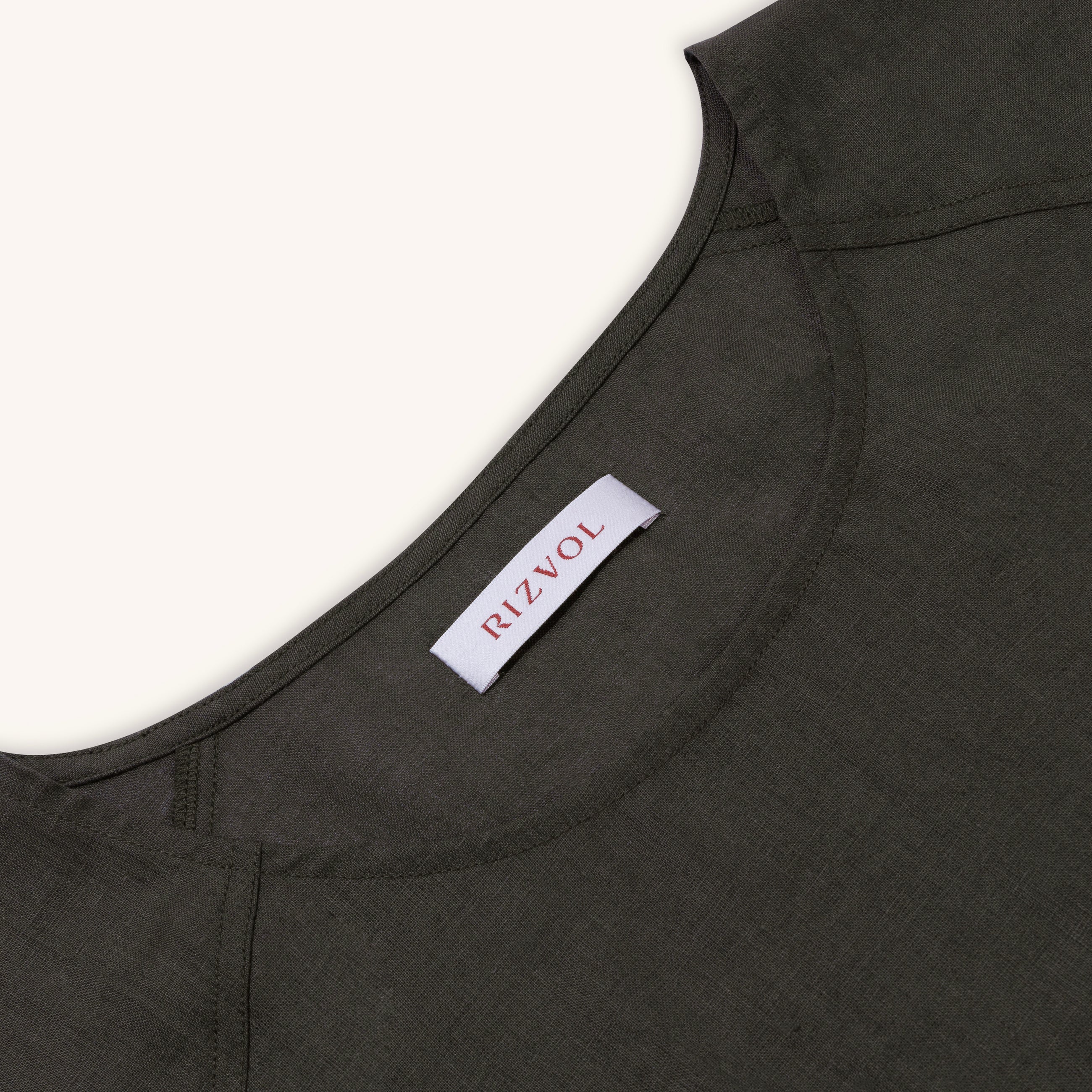Sera Lino Top in Olive Mist