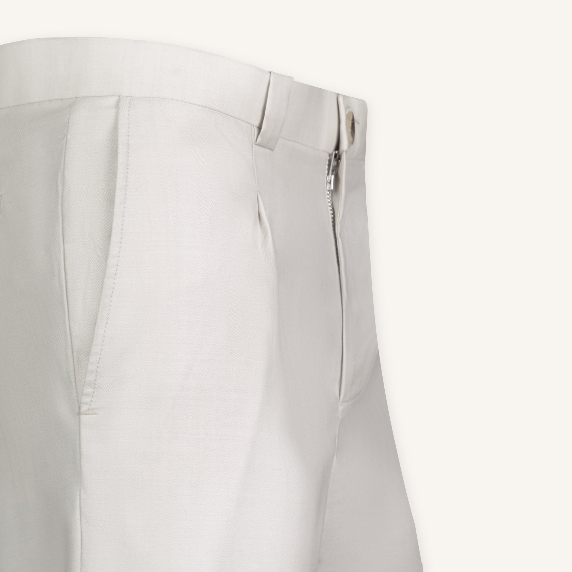 Light-Sand Wool-Silk Trouser