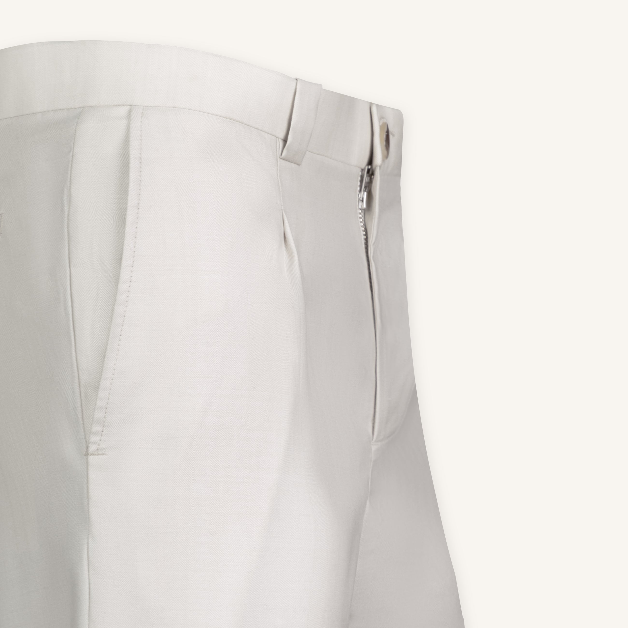 Light Sand Italian Wool-Silk Trousers