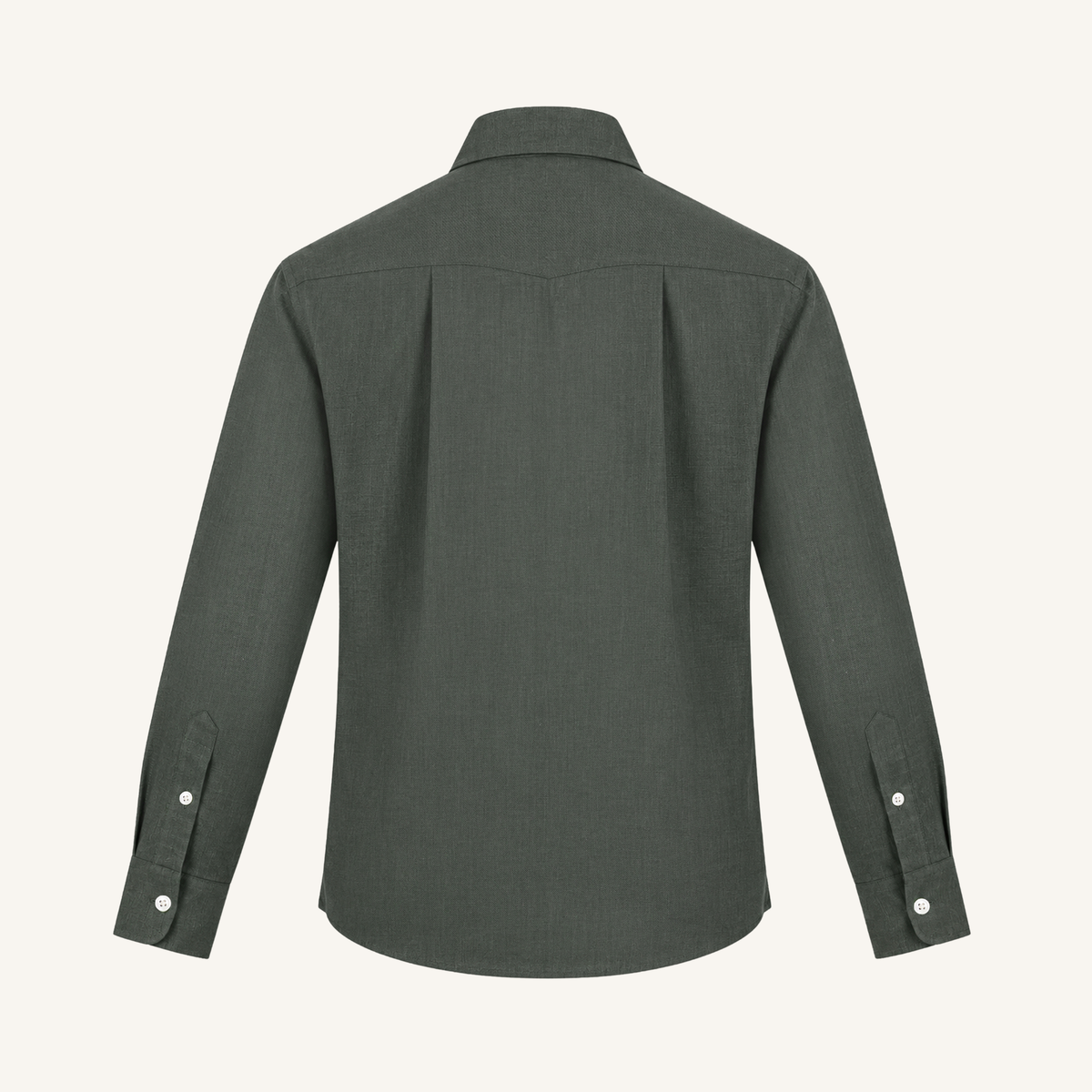 Balmorial Cotton Cashmere Shirt in Forest Olive