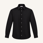 Plissé Cotton Club Shirt in Onyx Black