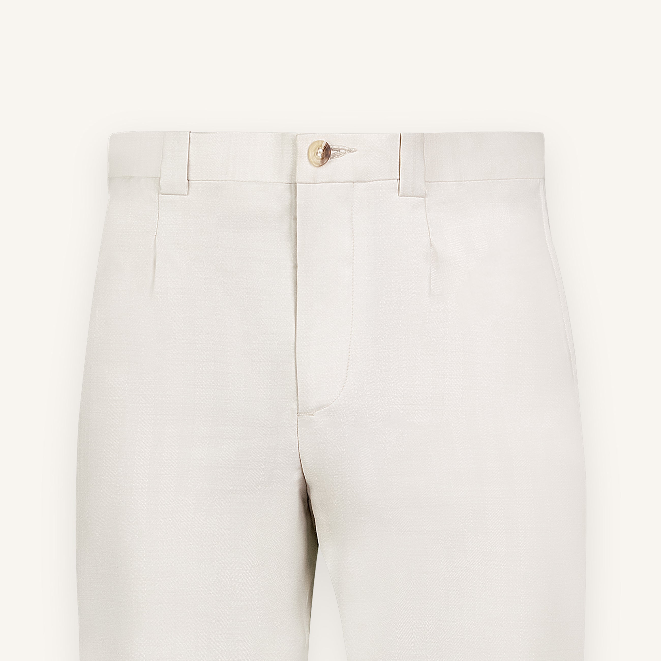 Light-Sand Wool-Silk Trouser