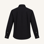 Plissé Cotton Club Shirt in Onyx Black